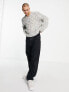 Фото #4 товара ASOS DESIGN knitted pointelle jumper with v-neck in grey