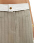 Фото #8 товара ASOS DESIGN micro mini skirt with detachable turnover waist in beige stripe