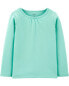 Фото #3 товара Лонгслив для девочек Carter's Turquoise Cotton Toddler