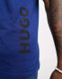 HUGO – Locker geschnittenes Strand-T-Shirt in Marineblau