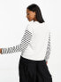 JDY top in white and black stripe M - фото #11