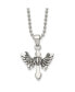 Antiqued Cross with Wings Pendant Ball Chain Necklace
