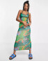 Фото #2 товара COLLUSION butterfly print cami maxi dress in green