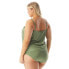 Ultra Fit Bra Sized Underwire Tankini A-Line Shapewear Swimsuit Top, Green 38D