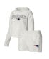 Women's White New England Patriots Fluffy Pullover Sweatshirt and Shorts Sleep Set
