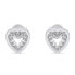 Charming silver earrings with zircons Hearts EA573W