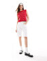 Фото #4 товара ASOS DESIGN knitted crew neck tank in red stripe