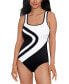 Фото #1 товара Shape Solver Sport for Women's Colorblocked One-Piece Swimsuit