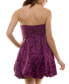 ფოტო #2 პროდუქტის Juniors' Jacquard Sweetheart Bubble-Hem Mini Dress