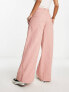 Фото #4 товара ASOS DESIGN wide leg suit trouser with linen in dusty pink