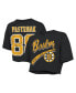 Фото #1 товара Threads Women's David Pastrnak Black Boston Bruins Behind The Net Boxy Name Number Cropped T-Shirt