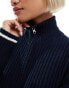 Фото #8 товара Weekday Tarja high neck zip through caridgan with stripe detail in navy