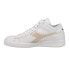 Фото #5 товара Diadora Game Row Cut Metal Lace Up Mens Beige, White Sneakers Casual Shoes 1783
