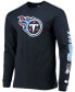 Фото #3 товара Men's Navy Tennessee Titans Halftime Long Sleeve T-shirt