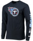 Men's Navy Tennessee Titans Halftime Long Sleeve T-shirt Синий, L - фото #3