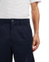 Threadbare pleated longer length shorts in navy