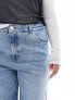 Фото #3 товара ASOS DESIGN Curve cropped wide leg jean in mid blue