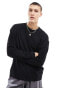 ASOS DESIGN essential oversized long sleeve t-shirt in black