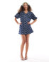 Фото #1 товара Sister Jane bow embroidered mini dress in denim co-ord