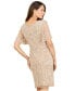 Women's Beaded Short Dress with Cape Sleeves Buff pearl, 20 - фото #2