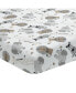 Фото #1 товара Jungle Safari Cotton White/Gray Elephant/Lion Fitted Mini Crib Sheet