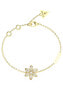 Beautiful gold plated bracelet with White Lotus flower JUBB04144JWYG