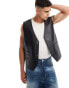 Фото #1 товара ASOS DESIGN faux leather gilet in black