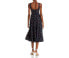 Фото #2 товара Платье Aqua средней длины без рукавов с цветочным принтом черного, синего и вишневого цветов размер S.