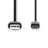 Фото #4 товара Nedis CCGP60500BK20 - 2 m - USB-A - Micro-USB B - USB 2.0 - Male/Male - Black
