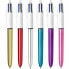 Фото #2 товара Ручки масляные BIC Shine Silver Белый Разноцветные (12 штук)