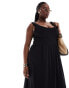 Фото #1 товара ONLY Curve scoop back maxi sundress dress in black