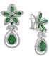 ფოტო #4 პროდუქტის Brasilica by EFFY® Emerald (5-1/4 ct. t.w.) and Diamond (1-1/4 ct. t.w.) Teardrop Earrings in 14k Gold or 14k White Gold, Created for Macy's