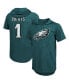 Фото #2 товара Men's Threads Jalen Hurts Midnight Green Philadelphia Eagles Name and Number Tri-Blend Hoodie T-shirt