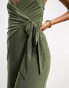 River Island Tall wrap jumpsuit in green