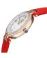 ფოტო #2 პროდუქტის Women's Matera Swiss Quartz Red Italian Suede Strap Watch 35mm