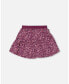 ფოტო #2 პროდუქტის Little Girls Asymmetric Ruffle Skirt Burgundy Printed Flowers - Toddler|Child