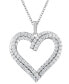Фото #1 товара Macy's diamond Heart 18" Pendant Necklace (1 ct. t.w.) in 10k White Gold