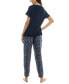 ფოტო #8 პროდუქტის Women's Printed Jogger Pajama Pants