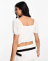 Фото #3 товара Hollister top in white with square neck and cap sleeves