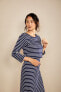 Maternity 3/4 Sleeve Nursing Dress Navy|white stripe, 12 - фото #3