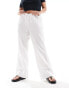 Фото #5 товара Vero Moda Curve tie waist wide leg trouser in white