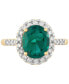 ფოტო #3 პროდუქტის Lab Grown Emerald (2-5/8 ct. t.w.) & Lab Grown Diamond (1/2 ct. t.w.) Oval Halo Ring in 14k Gold