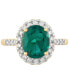 Фото #3 товара Lab Grown Emerald (2-5/8 ct. t.w.) & Lab Grown Diamond (1/2 ct. t.w.) Oval Halo Ring in 14k Gold