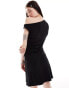 Фото #2 товара Weekday Hera asymmetric shoulder mini dress in black