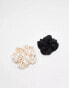 Фото #3 товара & Other Stories extra large scrunchie 2-pack in black organza and off-white satin