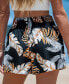 ფოტო #3 პროდუქტის Women's Tropical Elastic Waist Wide Leg Shorts