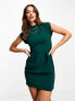 Фото #11 товара Closet London belted tie waist mini dress in emerald green