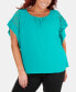 ფოტო #1 პროდუქტის Plus Size Dolman-Sleeve Laser-Cut Top