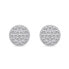 Elegant silver stud earrings with zircons EA570W