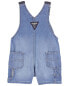 Baby Denim Shortalls: Hickory Stripe Strap Remix 3M